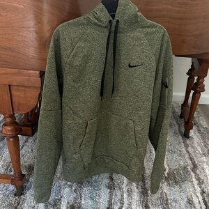 Nike Olive Hoodie with Black Swoosh